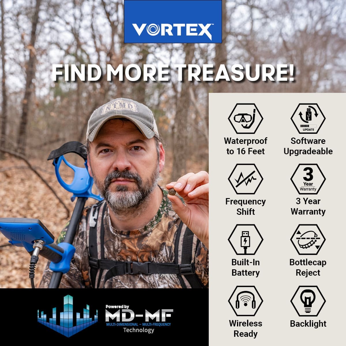 Çorum Garrett Vortex VX7 Dedektör - Vortex VX7, sahil, park ve tarla arasında geçiş yapan kullanıcı için dengeli güç noktasıdır.